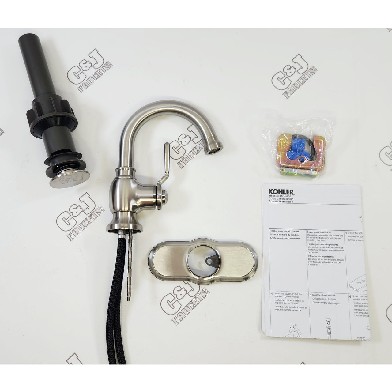 Kohler R76255-4D-BN Worth Single Hole 1.2 GPM Bathroom Faucet - Brushed Nickel