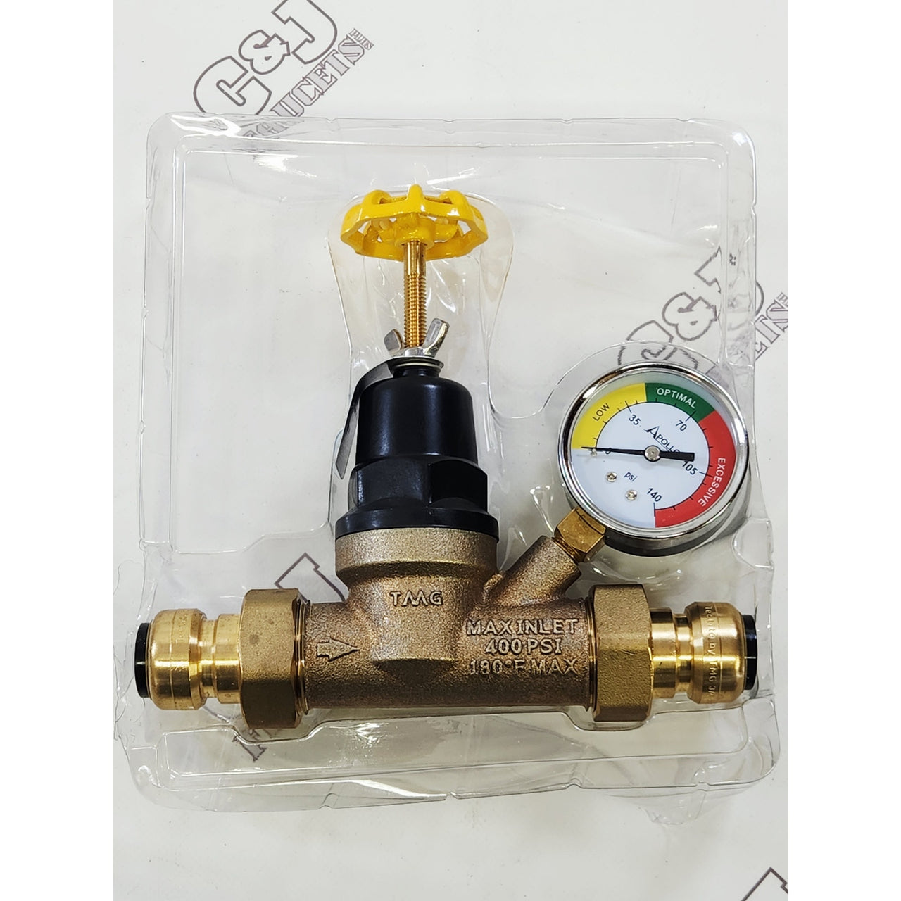 Tectite FSBPRV34WG 3/4" Double Union Push Water Pressure Regulator - Bronze