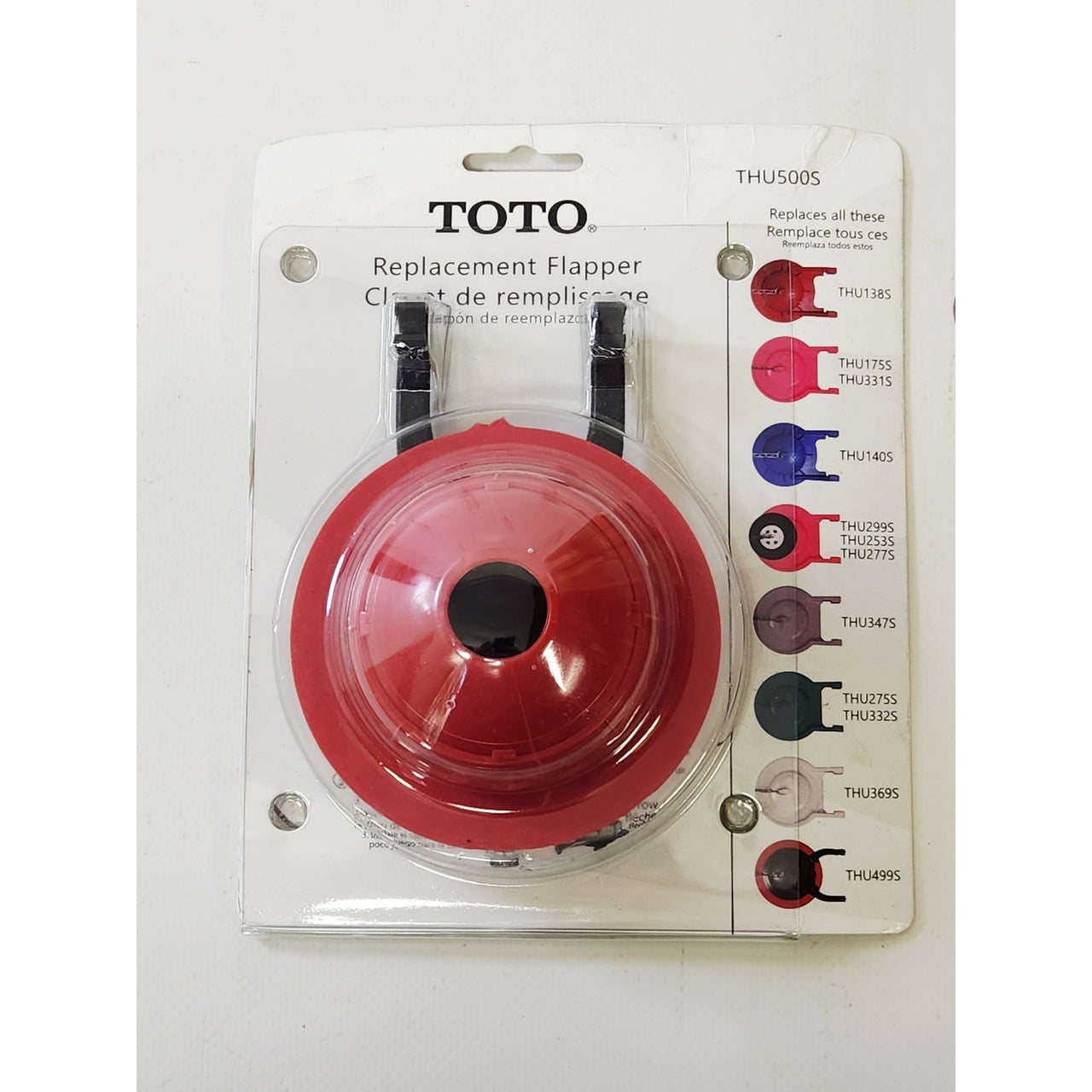 Toto THU500S 3" Universal Replacement Bathroom Toilet Tank Flapper - Red