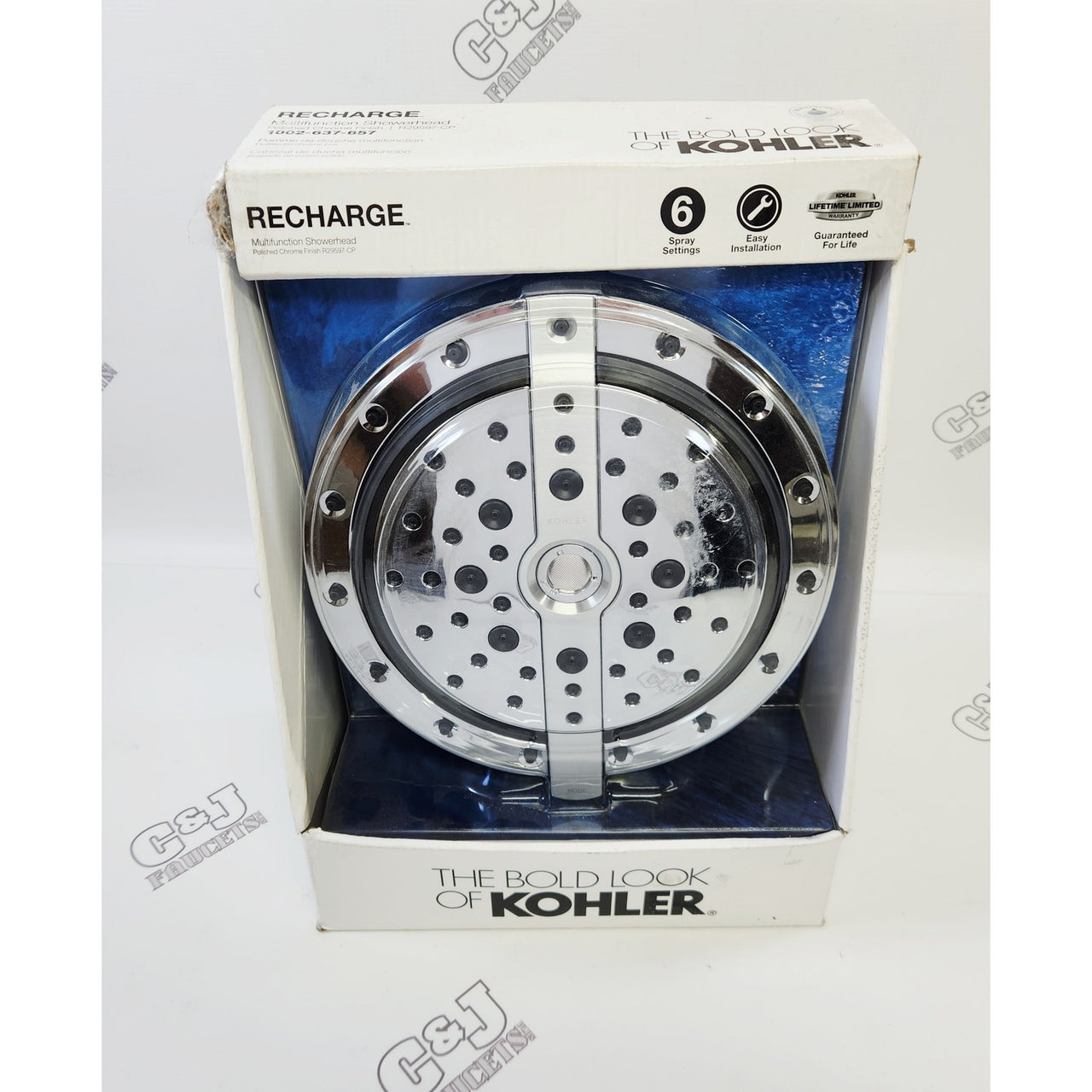 Kohler R29597-CP Recharge Multifunction 1.8 GPM Showerhead - Polished Chrome