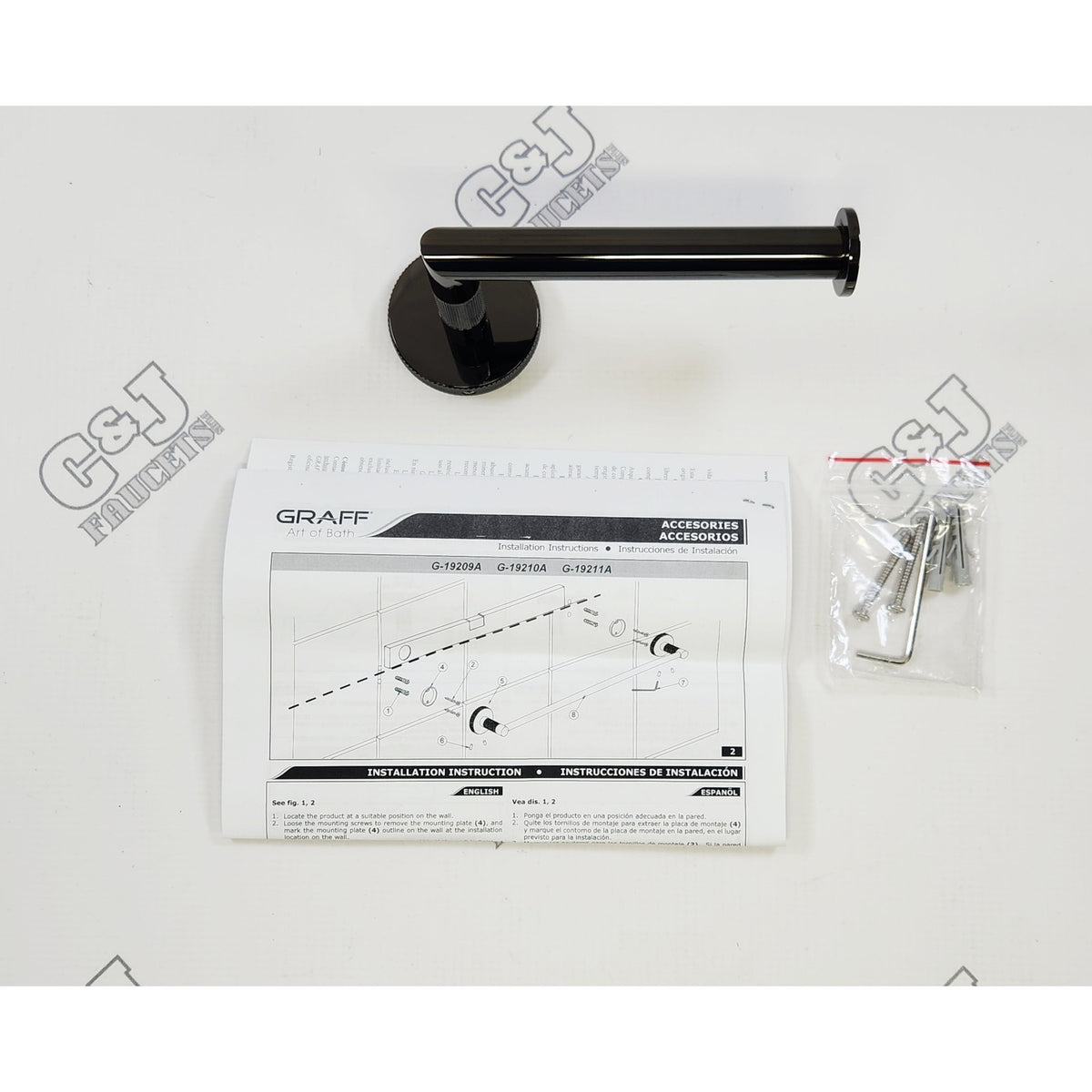 Graff G-19205A-OX Cameo 6-5/8" Bathroom Toilet Paper Holder - Onyx PVD