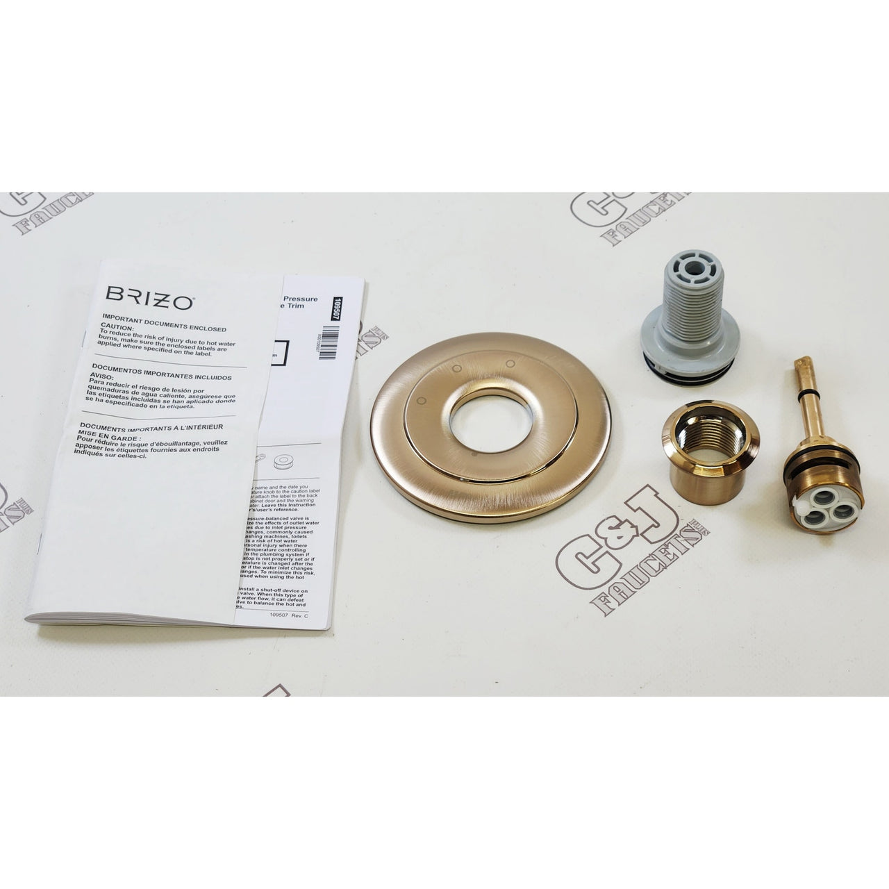 Brizo T60875-GLLHP Odin 3-Function Valve Trim Less Handle/Valve - Luxe Gold