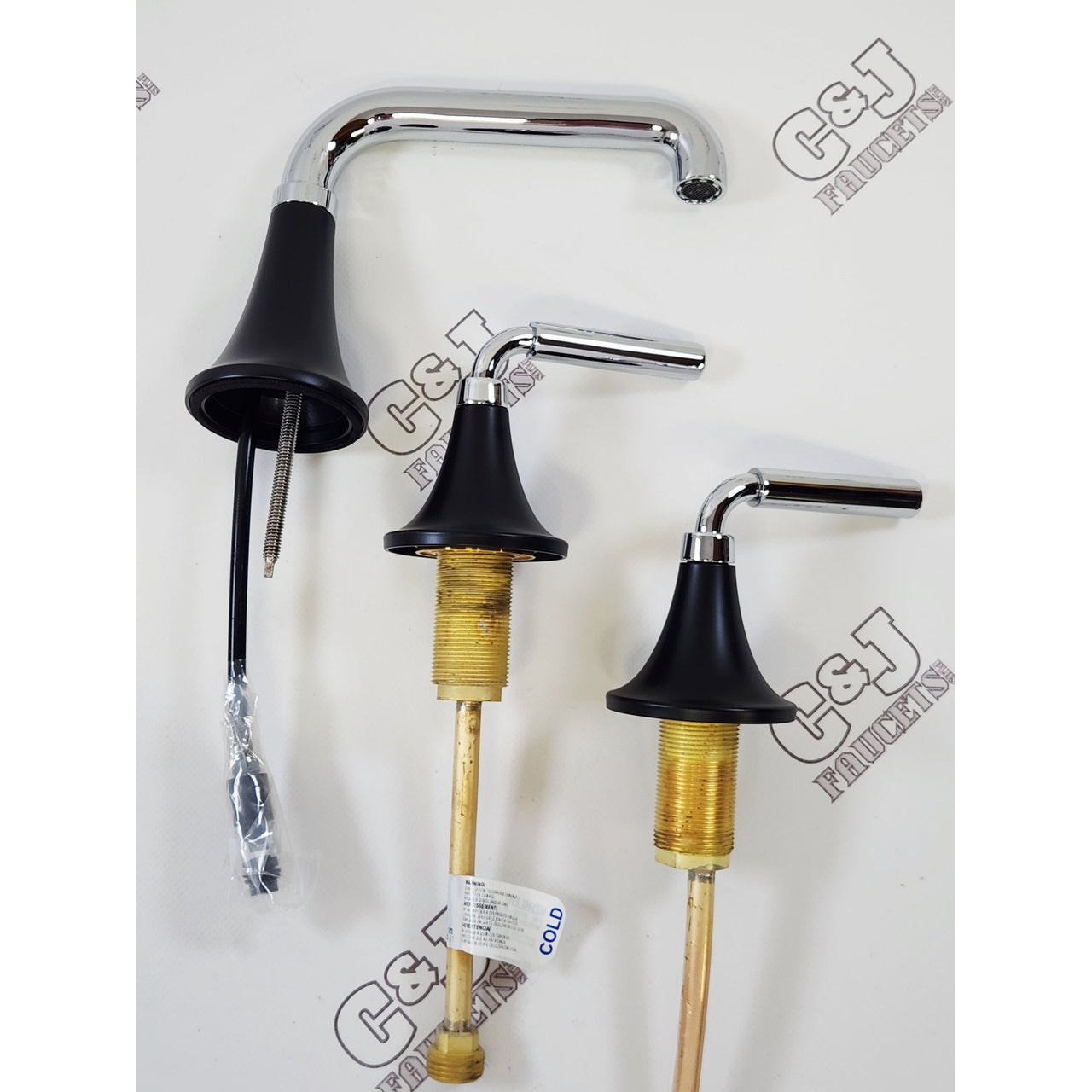 Kohler 27416-4K-CBL Tone 1.0 GPM Widespread Bathroom Faucet - Chrome/Matte Black