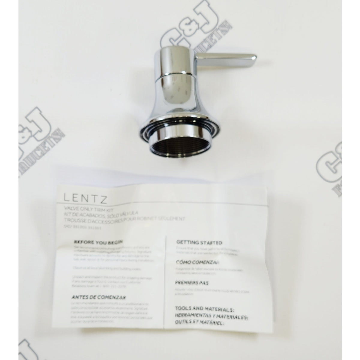 Signature Hardware SHLZPBLEVCP Lentz Shower Lever Handle Only - Chrome