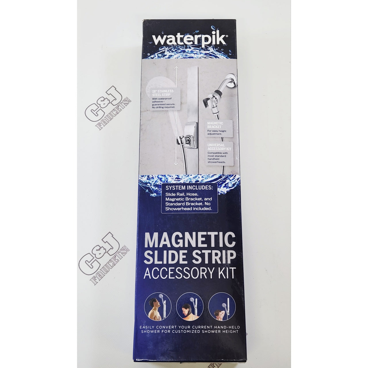 Waterpik MGS-003ME 18" Magnetic Shower Slide Strip Accessory Kit - Chrome