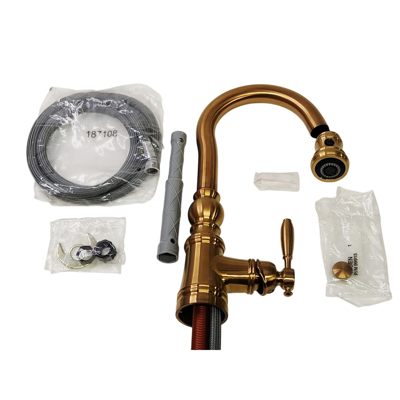 Moen S53004BG Weymouth 1.5 GPM Single Hole Pull Down Bar Faucet - Brushed Gold