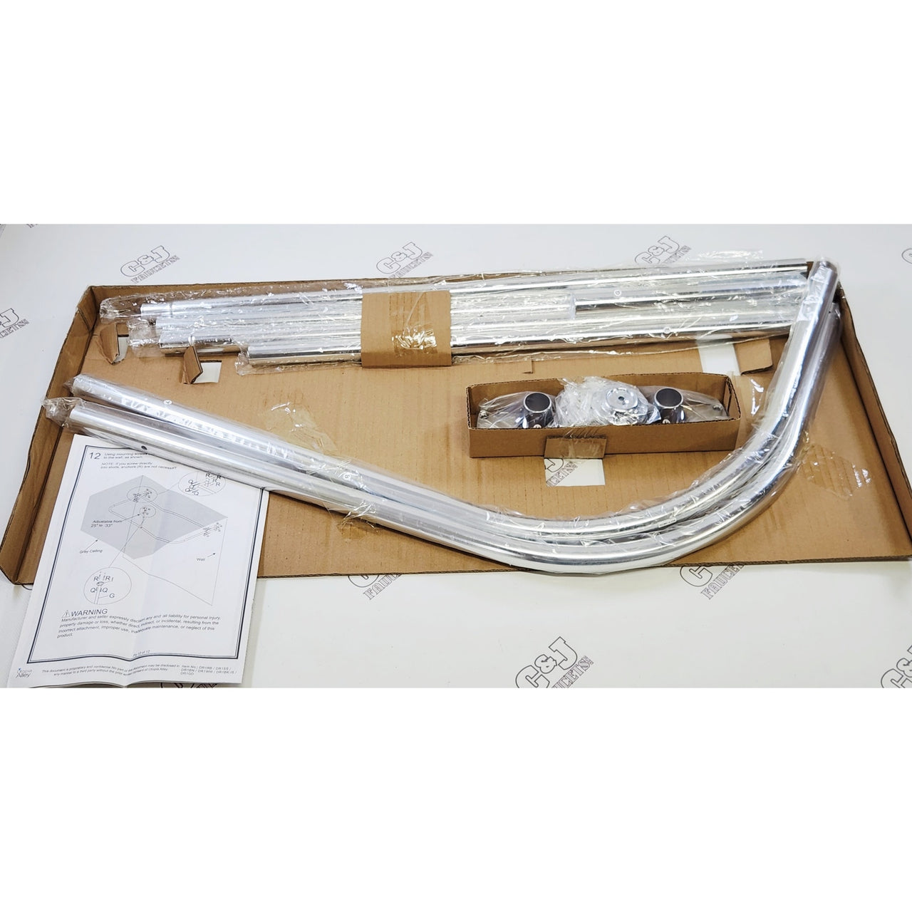 Utopia Alley DR1SS 60" x 25" D-Shape Bathroom Tub Shower Curtain Rod - Chrome