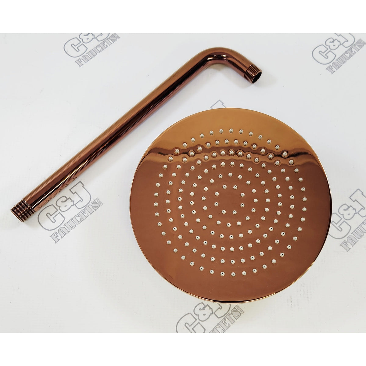 Graff G-8301-RG 1.8 GPM 7-15/16" Shower Head with 12" Arm - ORosa PVD