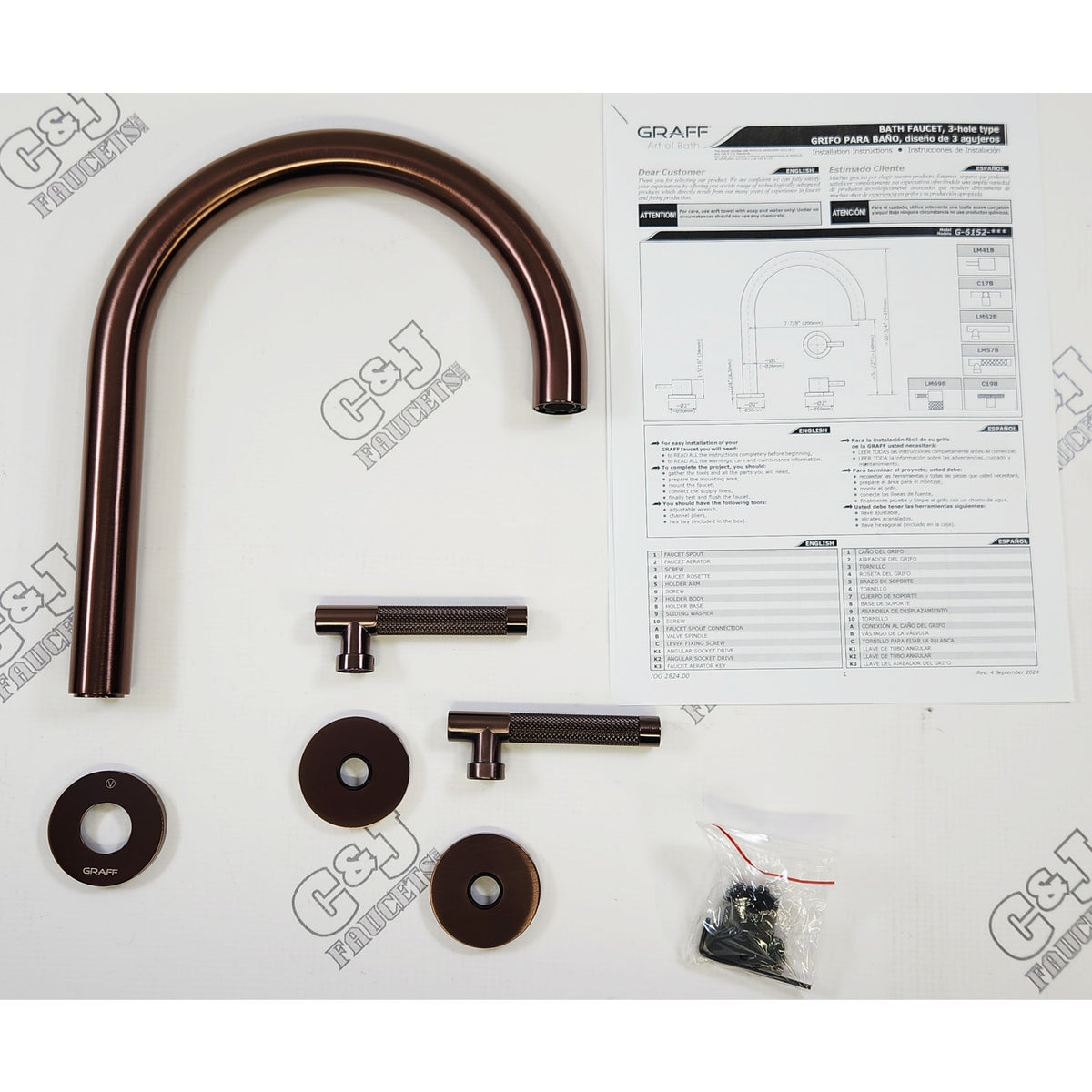 Graff G-6152-LM57B-BRB-T Harley Deck Mounted Tub Filler - Brushed Tuscan Bronze