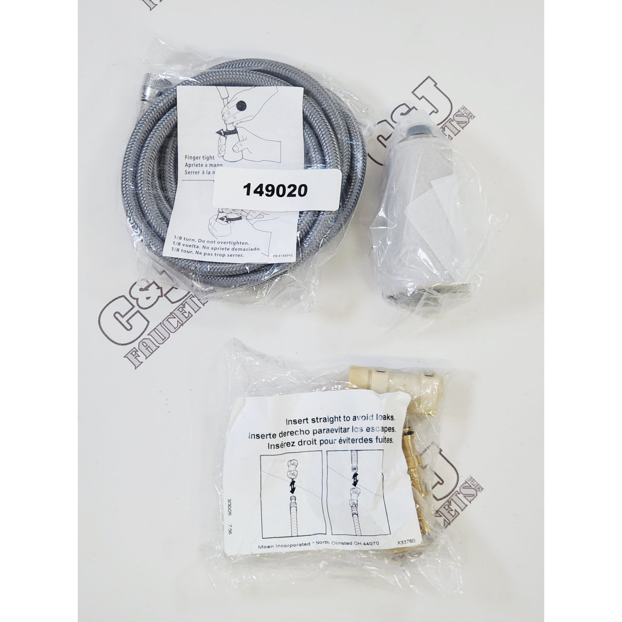 Moen 141044SL Aberdeen Pull Down Kitchen Replacement Wand & Hose Kit - Stainless