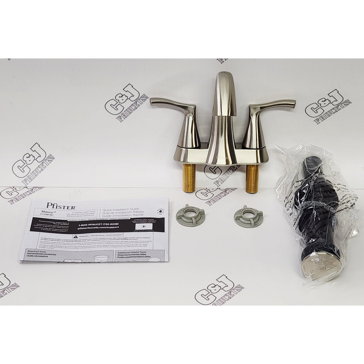 Pfister LF-048-MCKK Masey 4" Centerset Bathroom Sink Faucet - Brushed Nickel
