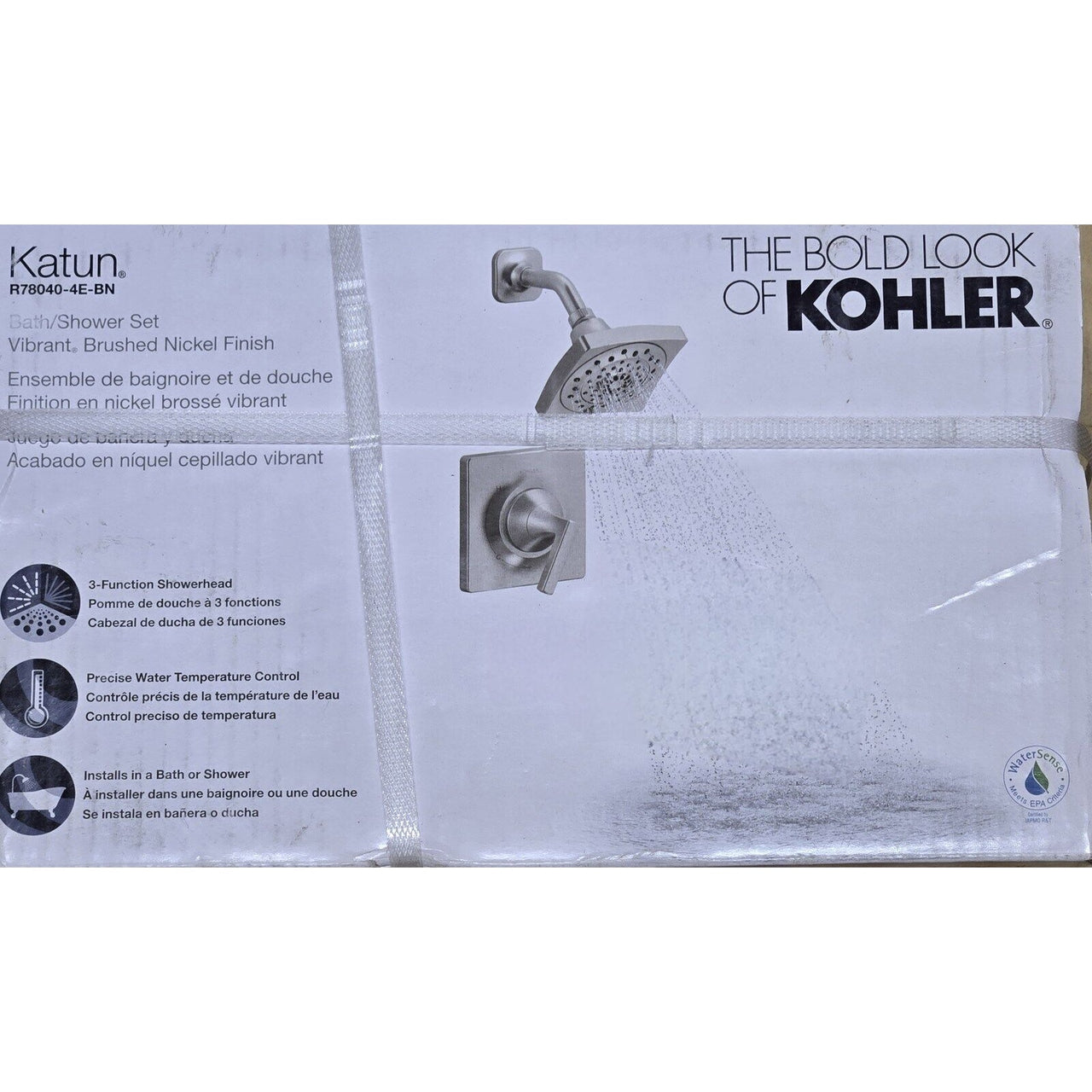 Kohler R78040-4E-BN Katun Bath and Shower Faucet Set - Vibrant Brushed Nickel