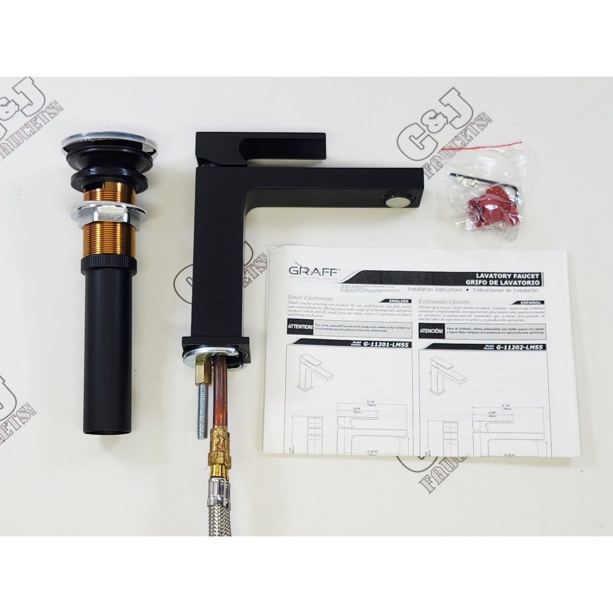 Graff G-11201-LM55-MBK Incanto 1.2 GPM Single Hole Lavatory Faucet - Matte Black