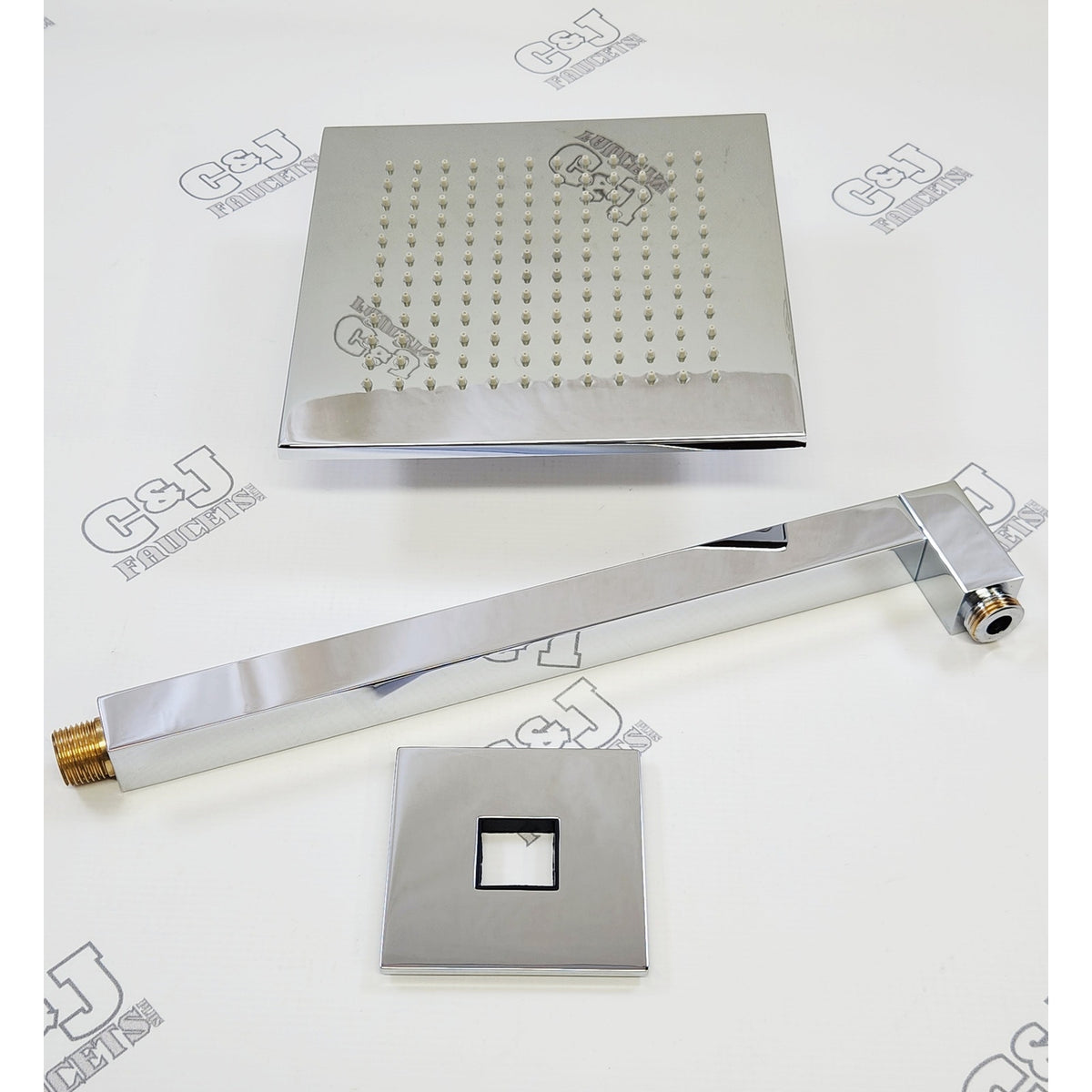 Graff G-8355-PC 1.8 GPM 7-11/16" Square Shower Head w/12" Arm - Polished Chrome