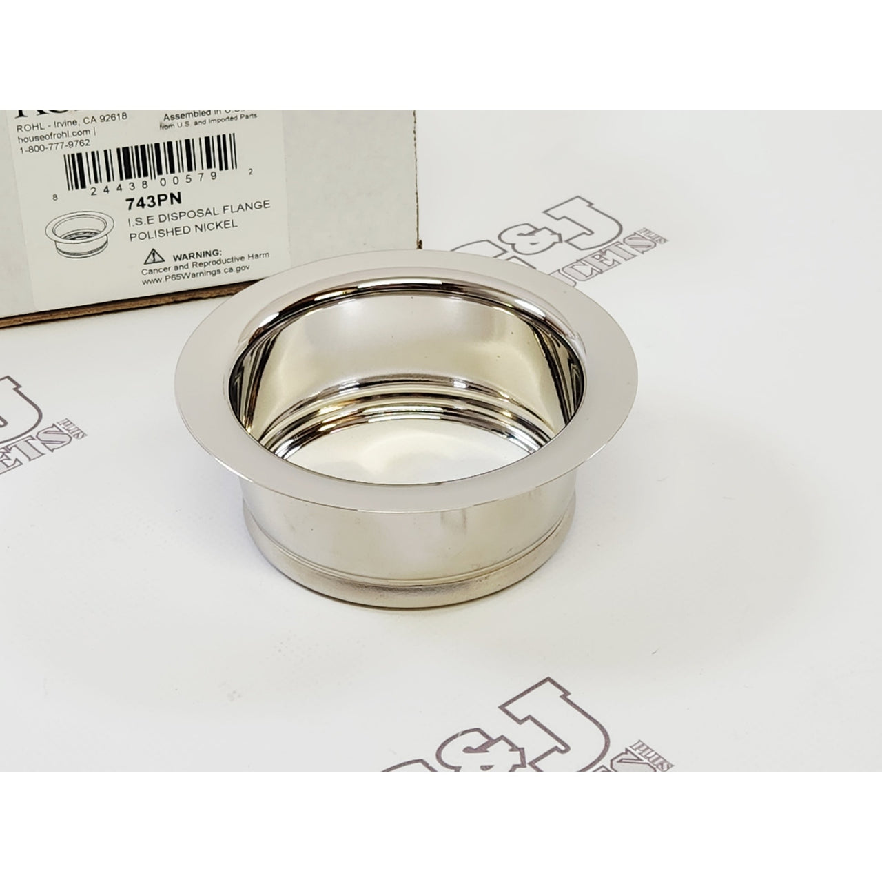 Rohl 743PN 743 3-1/2" Kitchen Sink Disposal Flange - Polished Nickel READ