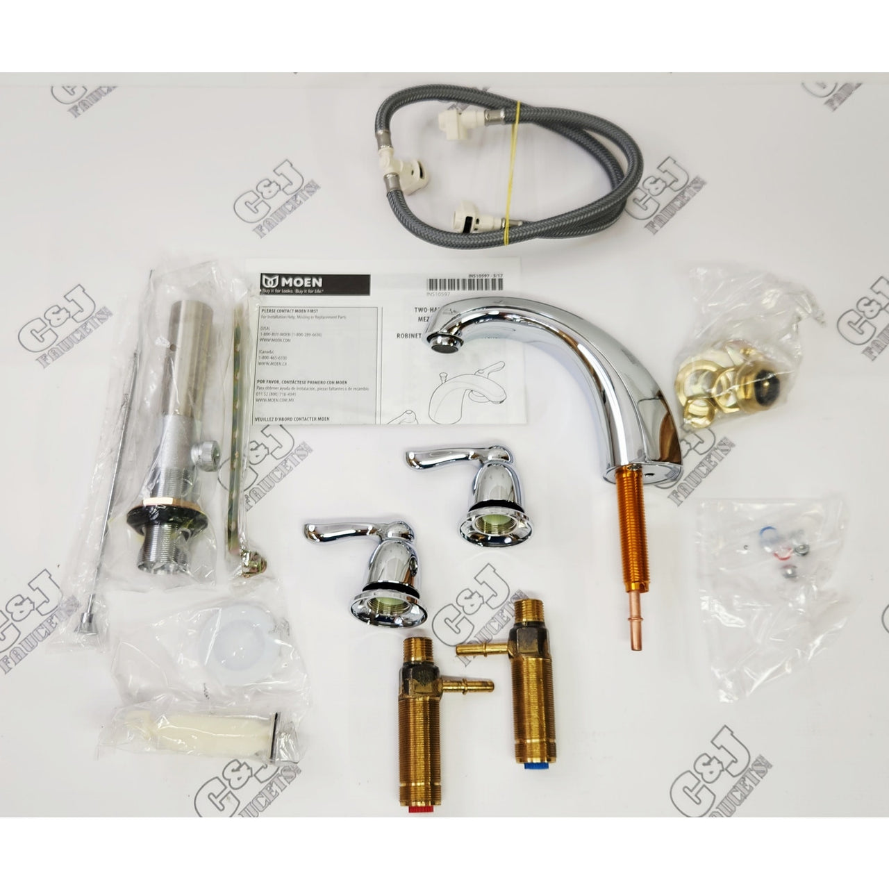 Moen 4945 Chateau Double Handle Widespread Bathroom Faucet - Chrome