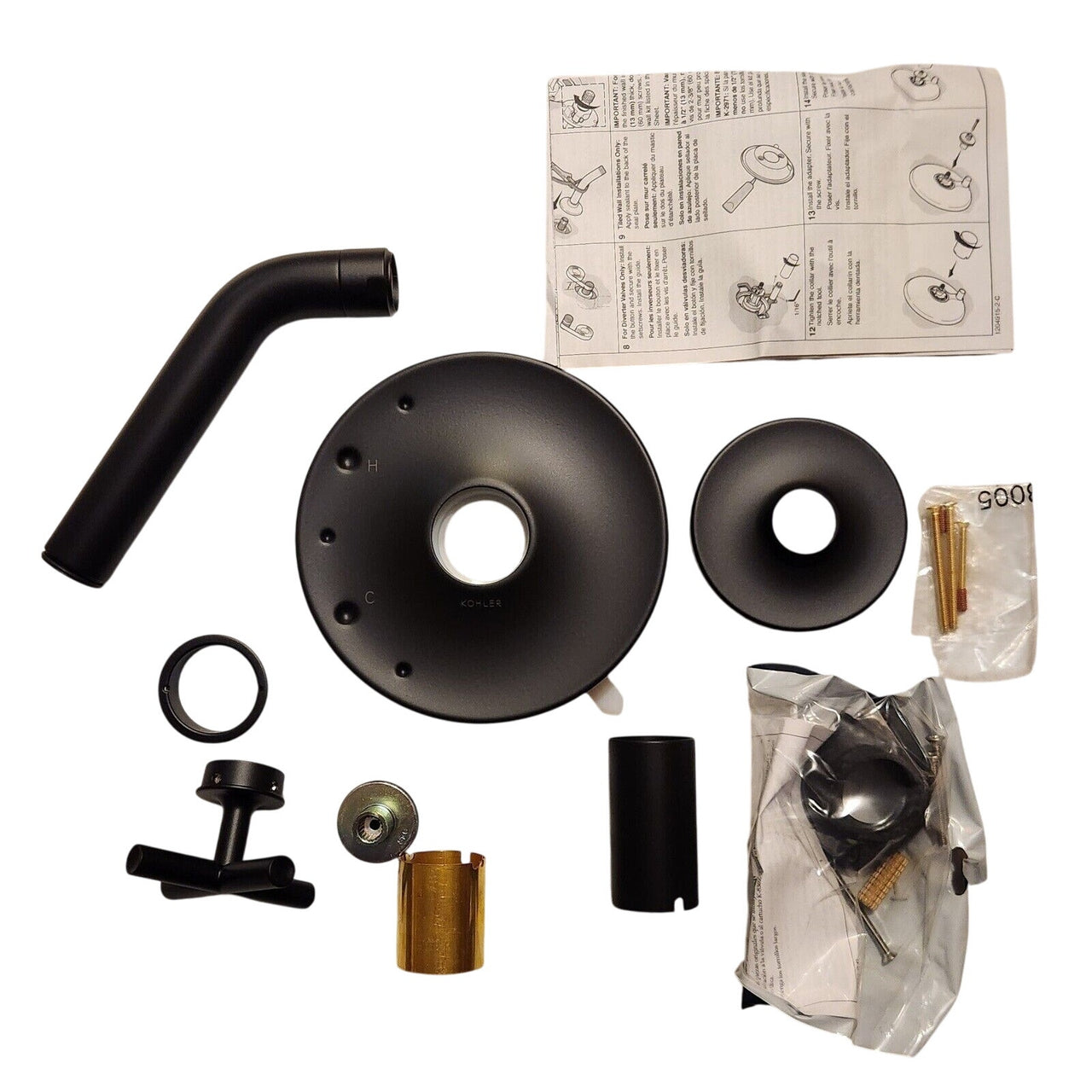 Kohler TLS14422-3-BL Purist Shower Combo, NO Valve - Matte Black
