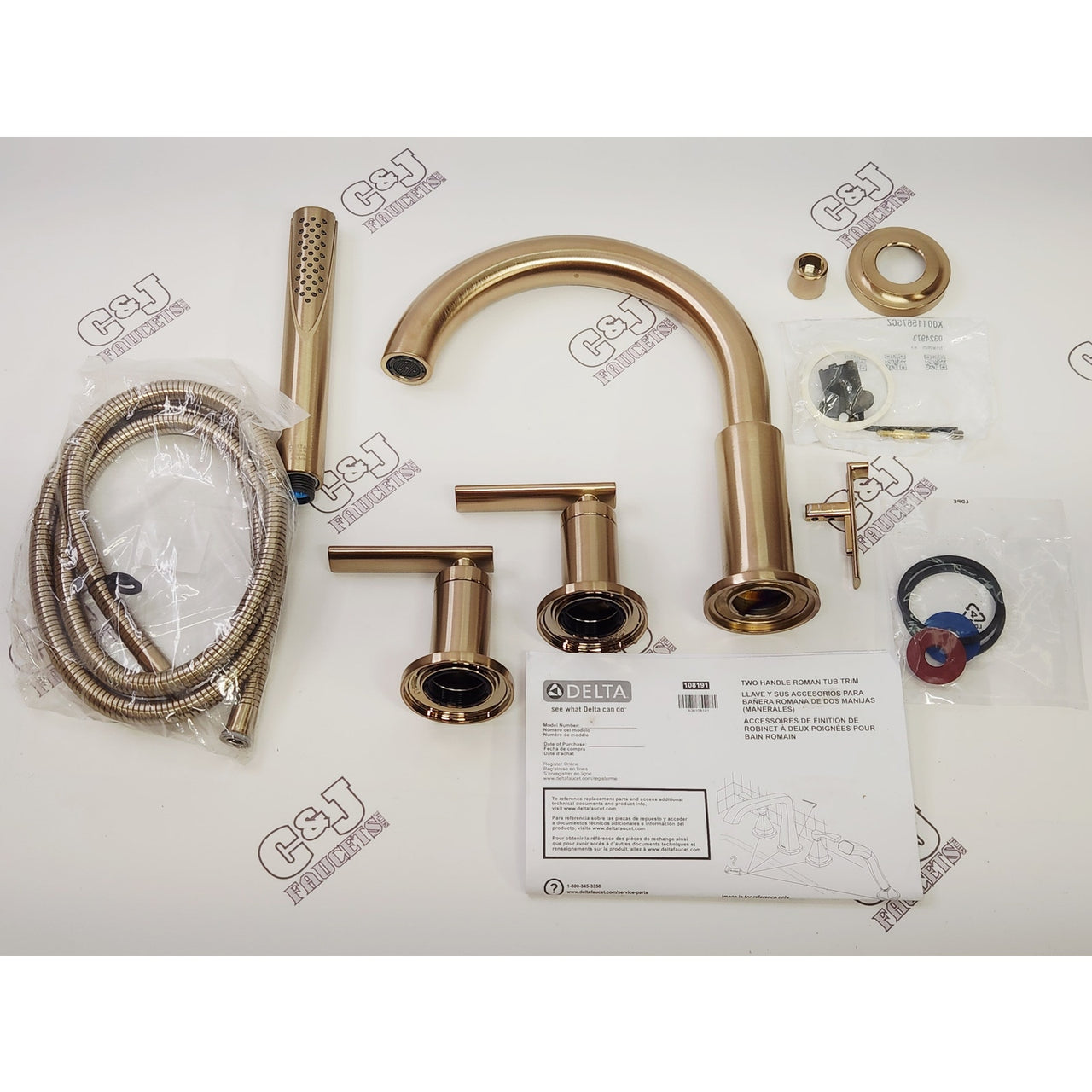 Delta T4742-CZ Altado Roman Tub Filler Trim w/Handshower - Champagne Bronze READ