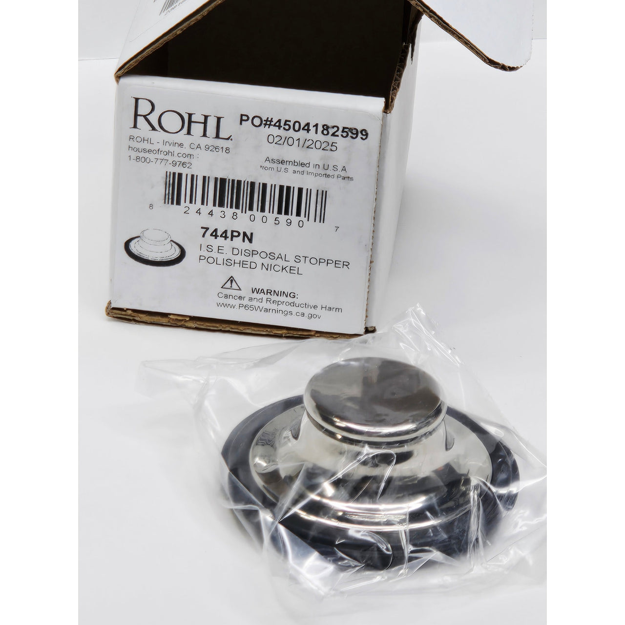 Rohl 744PN 3-1/2" Garbage Disposal Stopper - Polished Nickel
