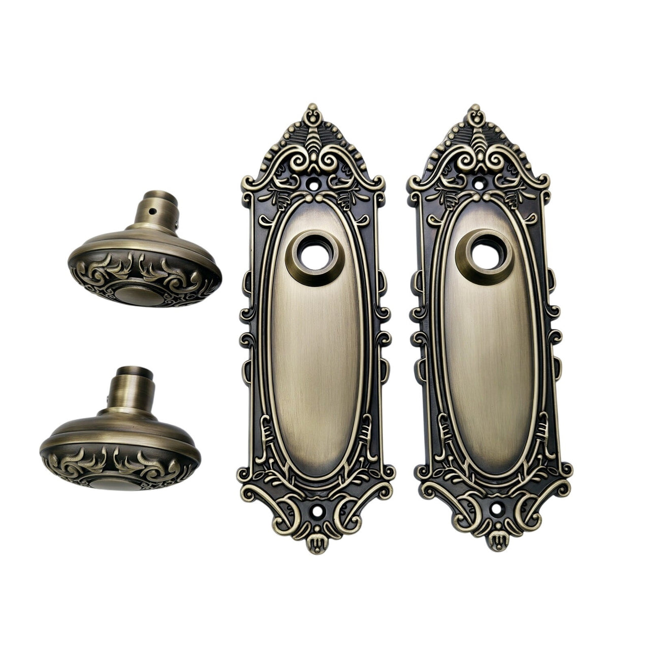 Signature Hardware 480944 Valma Dummy Set Door Knob Set - Antique Brass