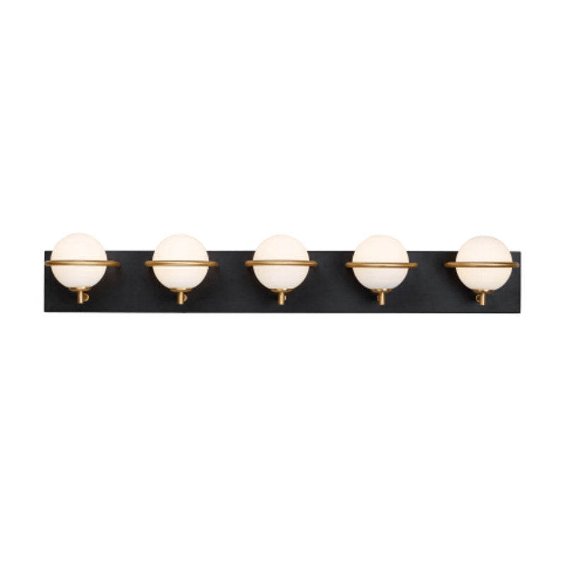 Maxim 21605SWBKGLD Revolve 34" Wide LED Bathroom Vanity Light - Black/Gold/White