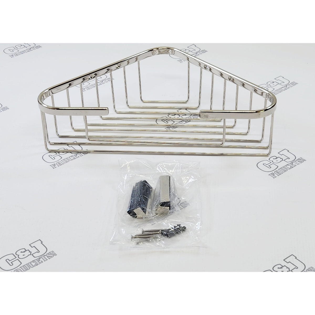 Deltana WBC1310U14 13-1/4" Solid Brass Shower Wire Basket - Bright Nickel