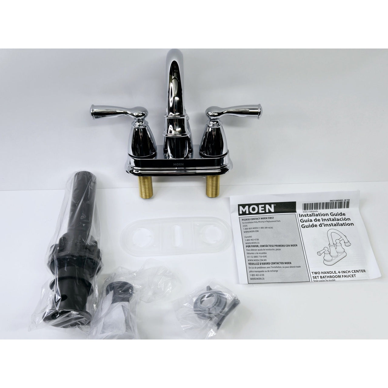 Moen 84943 Banbury 4 in. Centerset High-Arc Bathroom Faucet - Chrome