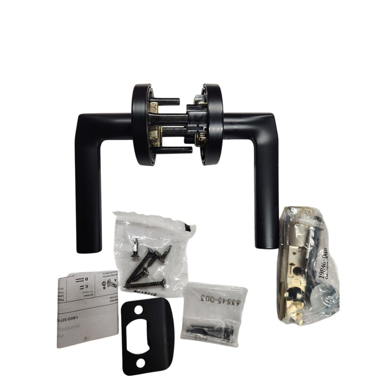 Kwikset 730LSLRDT-514 Lisbon Lever w/6AL Latch and RCS Strike-Iron Black Finish