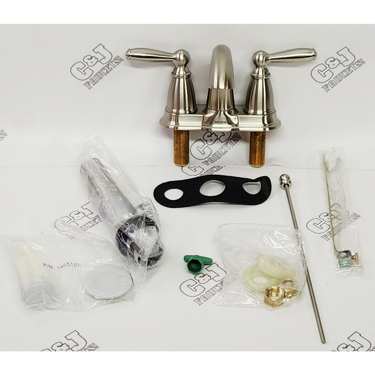 Moen 6610BN Brantford 4" Centerset 2-Handle Bathroom Faucet - Brushed Nickel