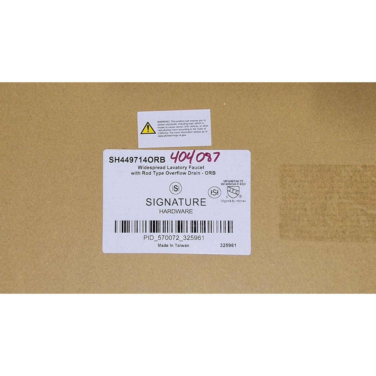 Signature Hardware 404087 Barbour 1.2 GPM Widespread Bath Faucet-Oil Rub Bronze*