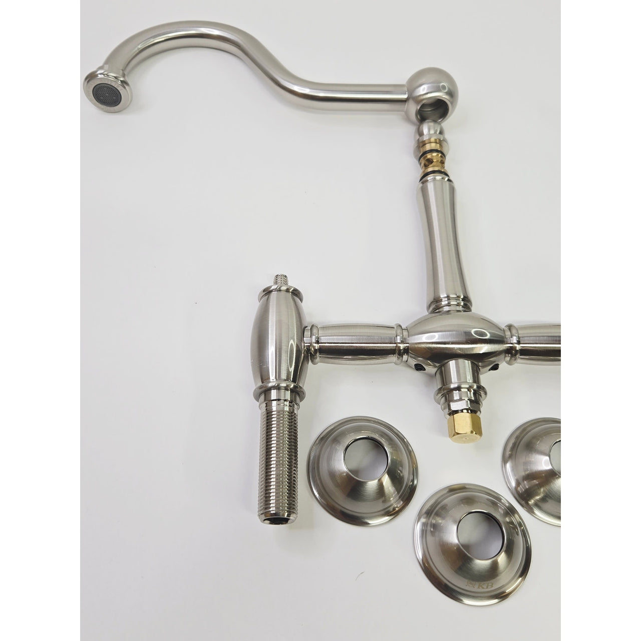 Kingston Brass KS3798BLBS Restoration 1.8 GPM Bridge Kitchen Faucet-Brush Nickel