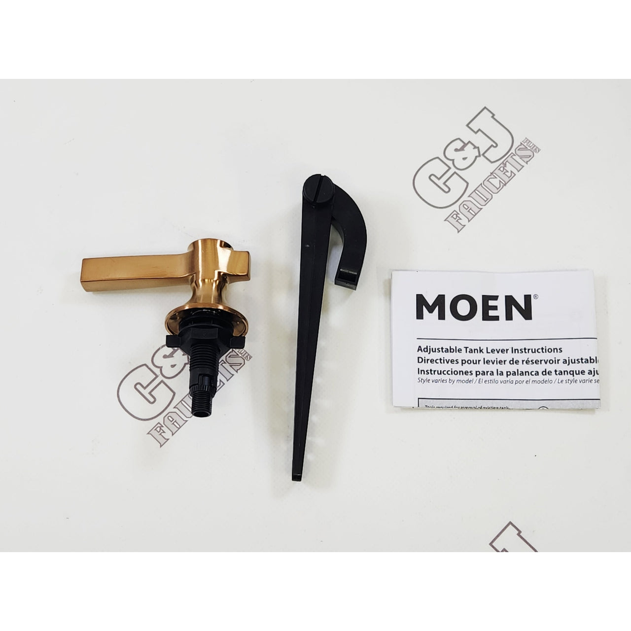 Moen YB0301BG Flara Left-Hand Bathroom Tank Lever - Brushed Gold READ
