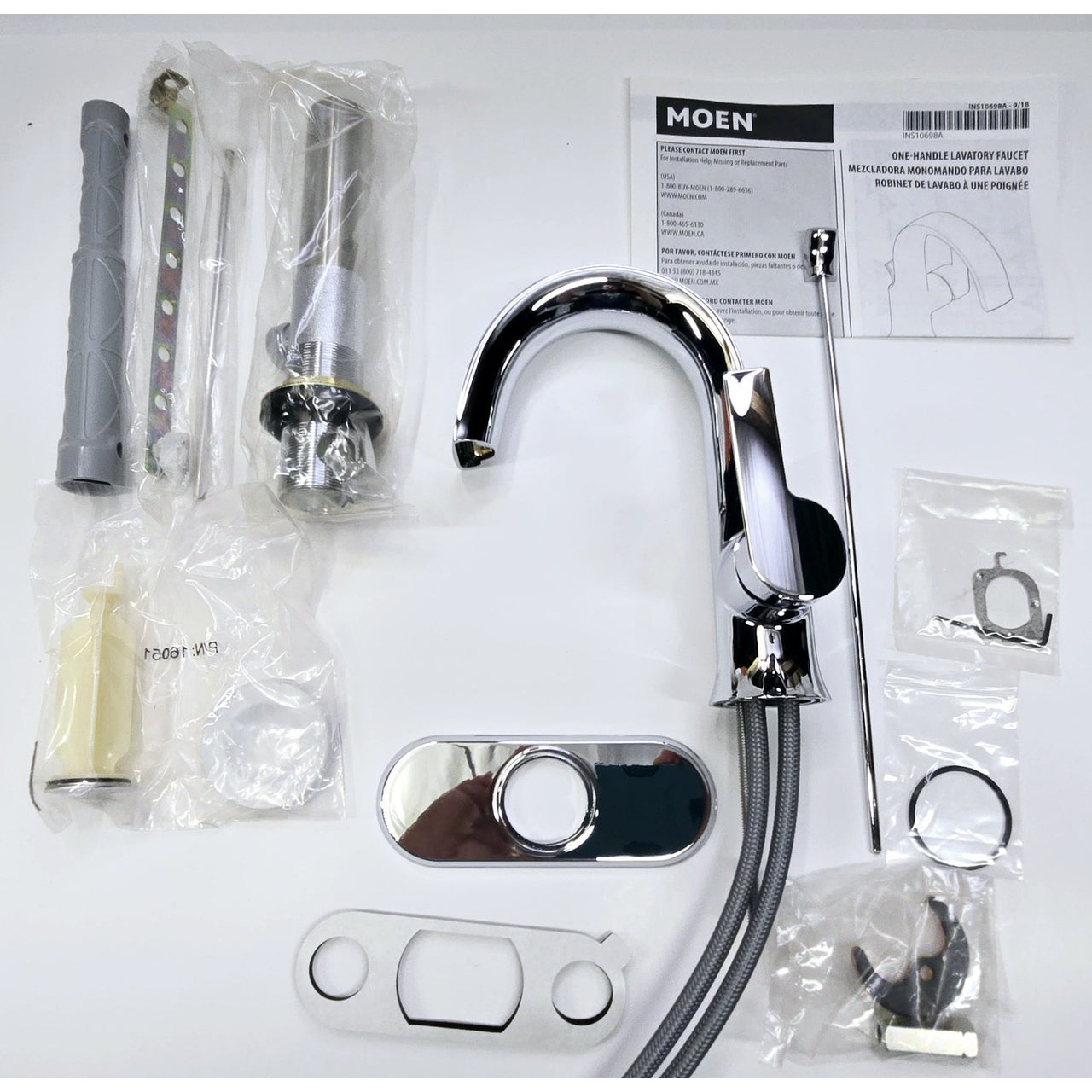 Moen S6910 Doux 1.2 GPM Bathroom Faucet with Pop-Up Drain Assembly - Chrome
