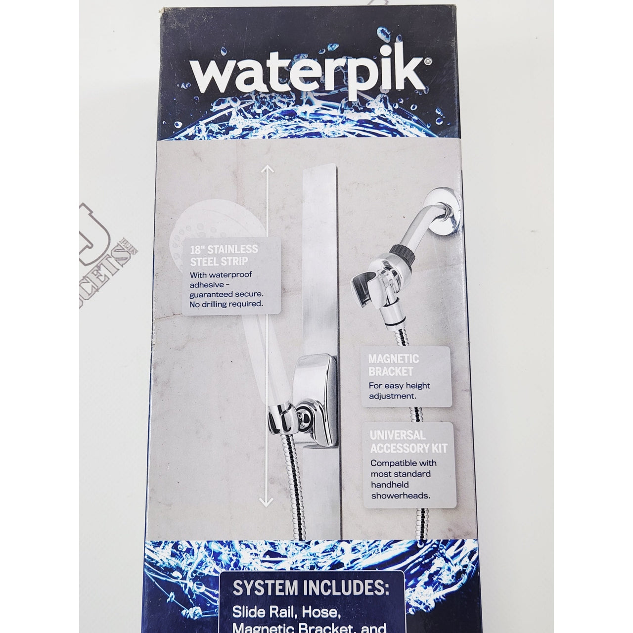 Waterpik MGS-003ME 18" Magnetic Shower Slide Strip Accessory Kit - Chrome