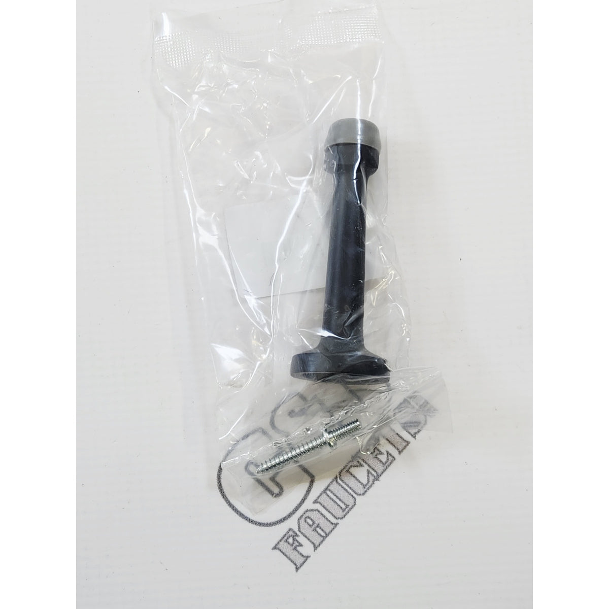 Emtek 2232US19 3" Solid Brass Baseboard Door Stop - Flat Black