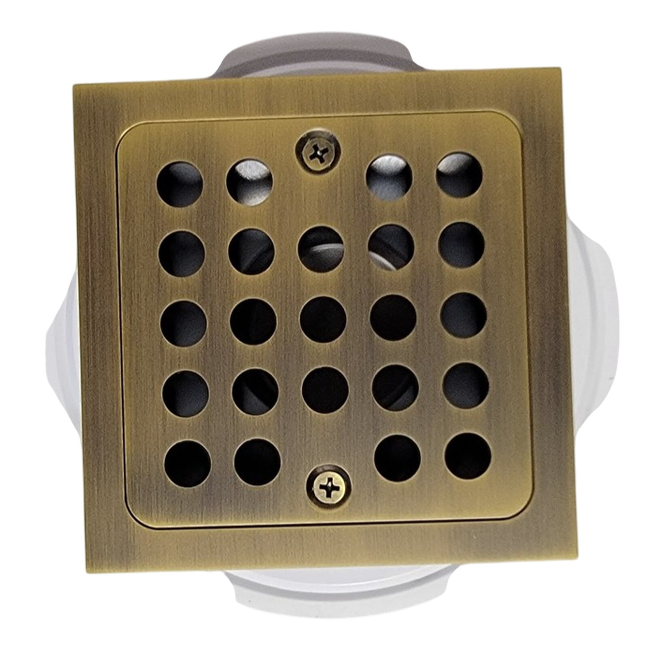 Signature Hardware 485530 Menlo Square Shower Drain - Aged Brass