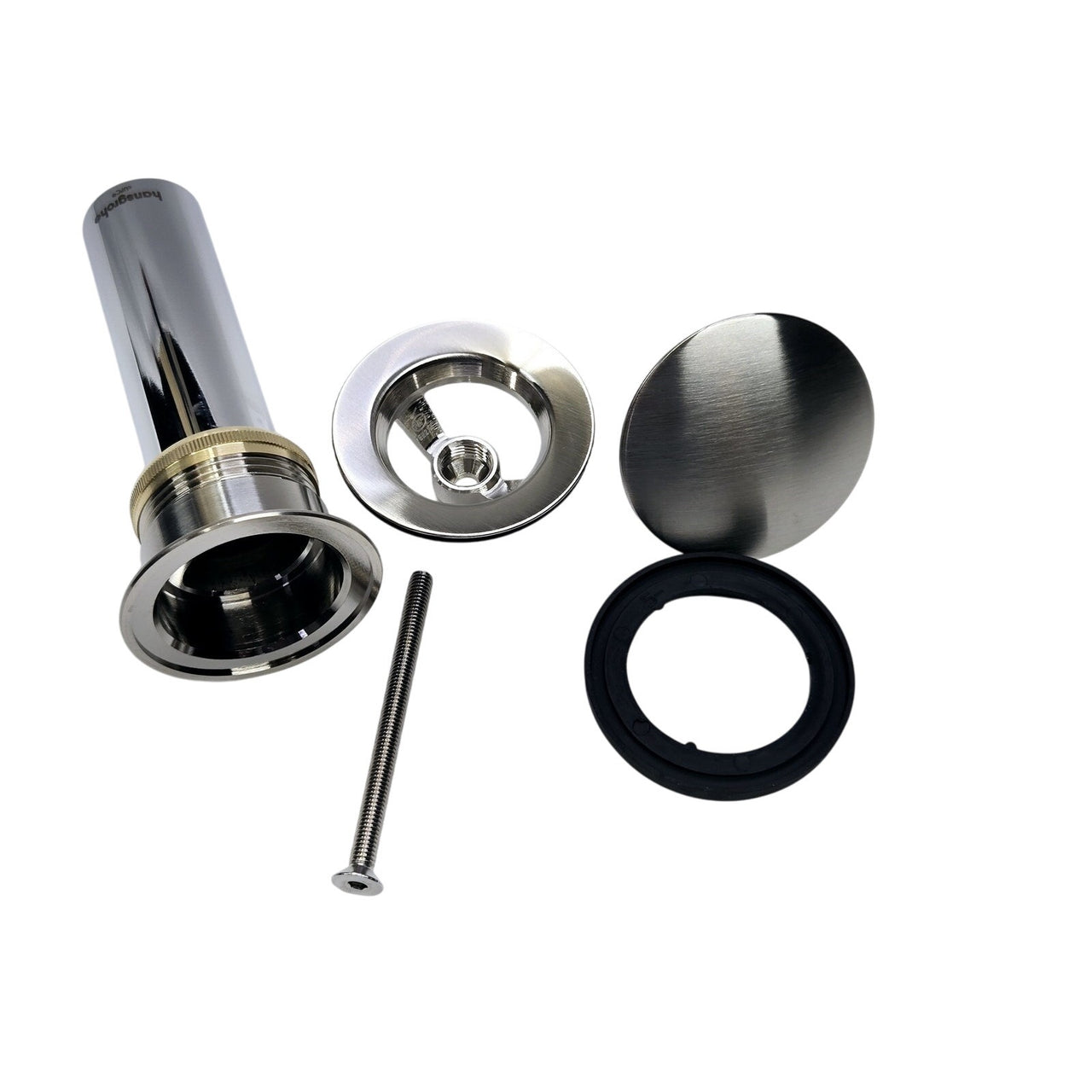 hansgrohe 50100821 1-1/4" Push-Open Drain Assembly with Overflow - Brush Nickel