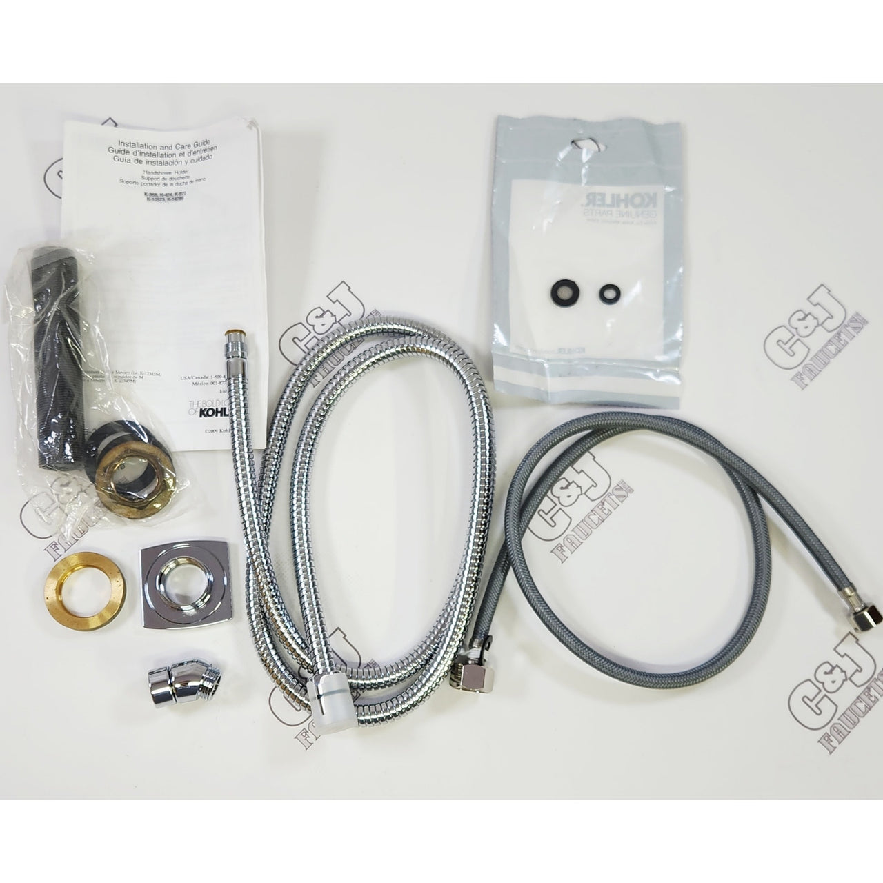 Kohler 14789-CP Loure Bathroom Deck Mount Handshower Holder and Hose - Chrome