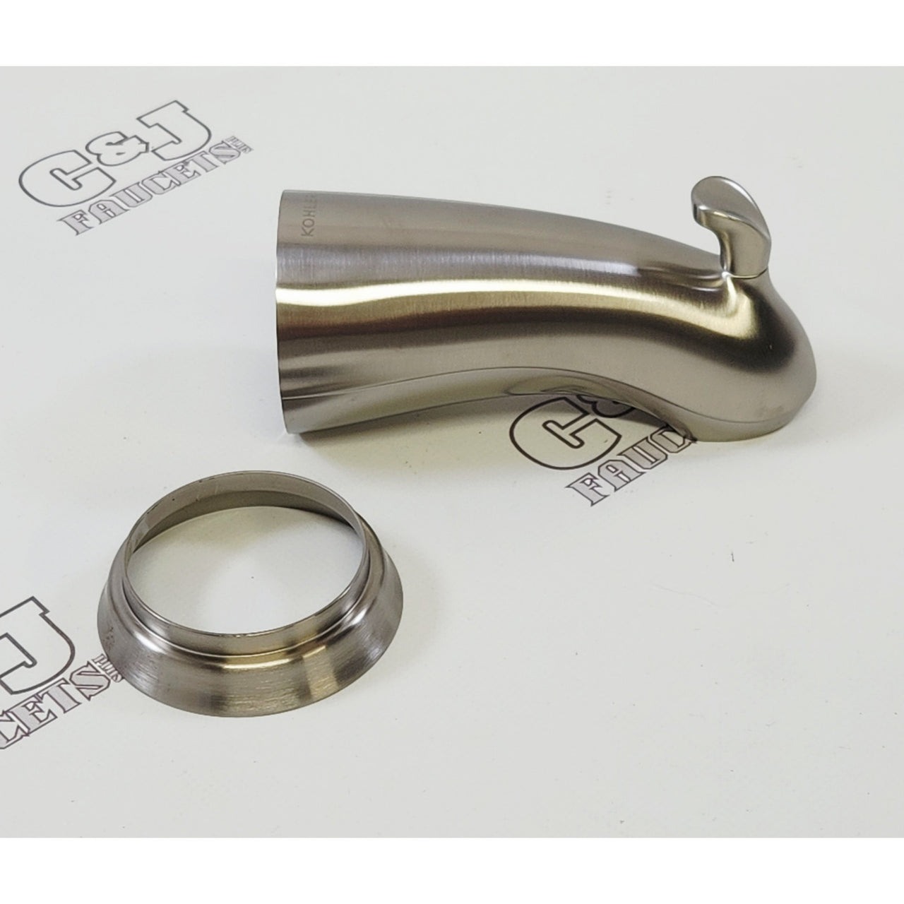 Kohler 10281-4-BN Forte 5-1/4" Slip-Fit Diverter Tub Spout - Brushed Nickel