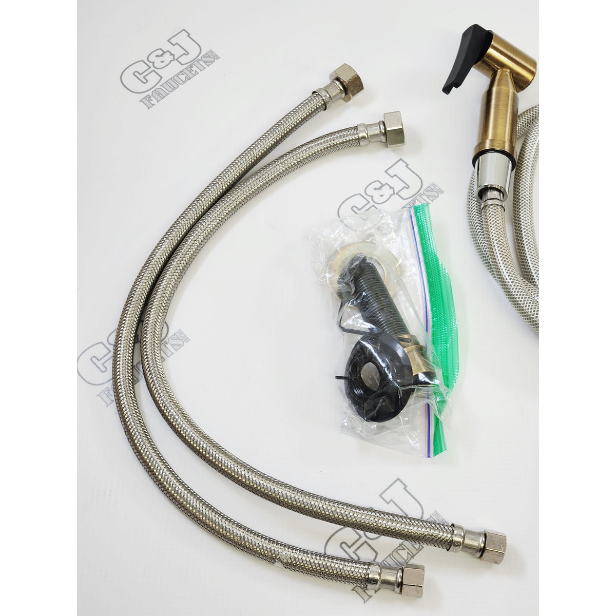 Kingston Brass KS8723KNLBS Convergent 1.8GPM Kitchen Faucet - Antique Brass READ