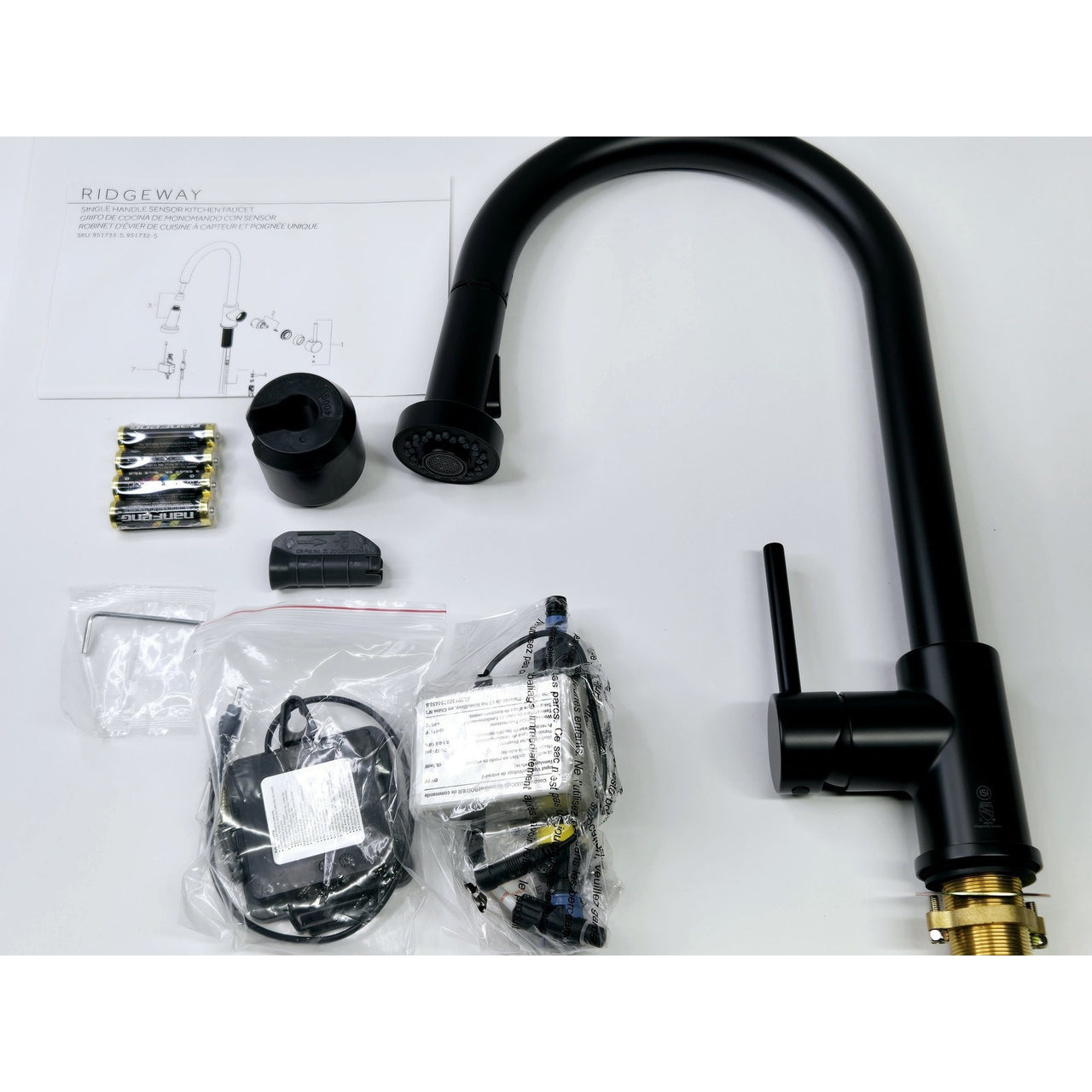 Signature Hardware 482239 Ridgeway 1.75 GPM Touchless Kitchen Faucet-Matte Black