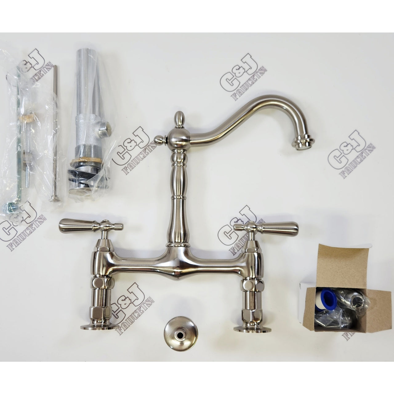 Signature Hardware 329220 Bridge 1.2 GPM Bathroom Lever Faucet - Brushed Nickel