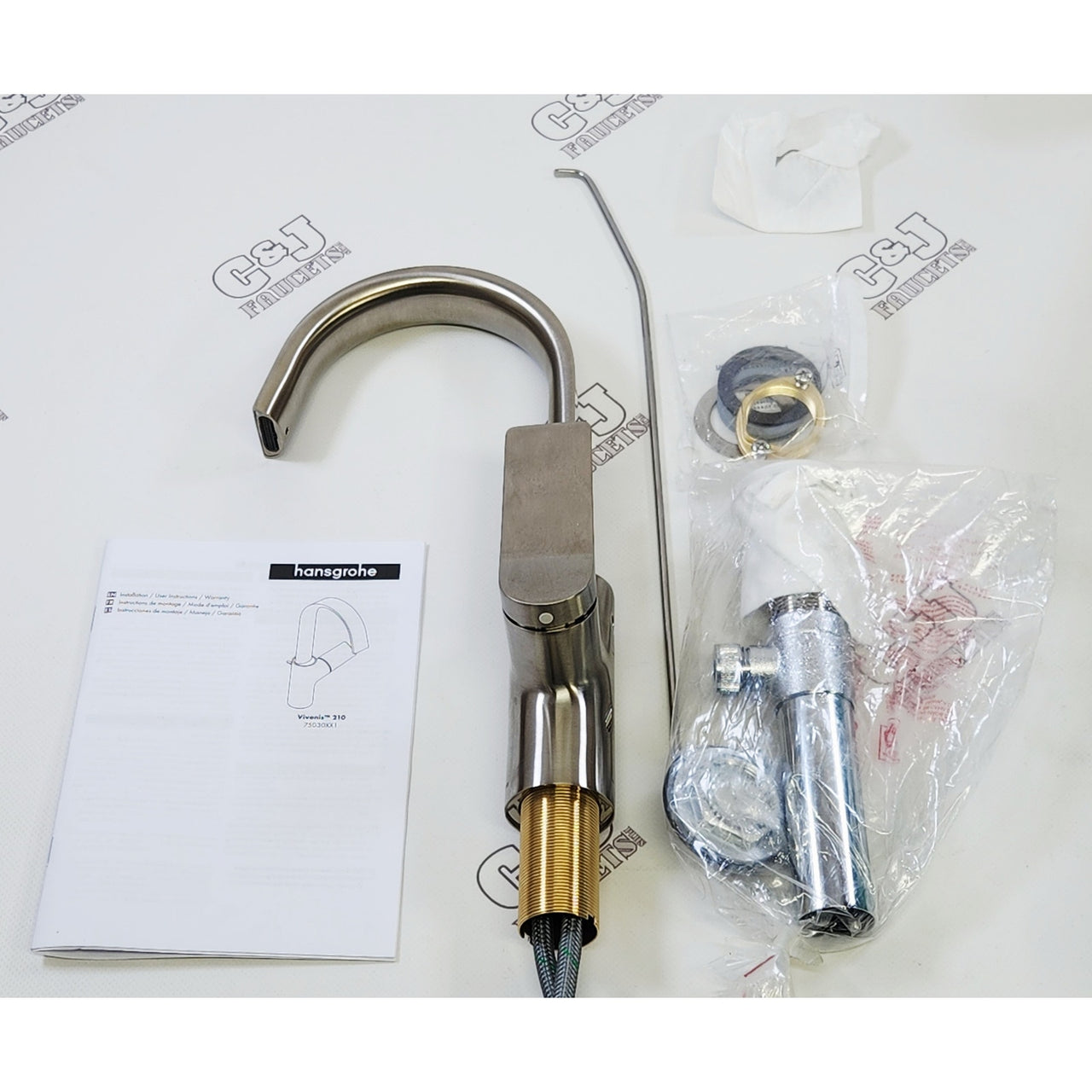 hansgrohe 75030821 Vivenis 210 Single Hole Vessel Faucet - Brushed Nickel READ