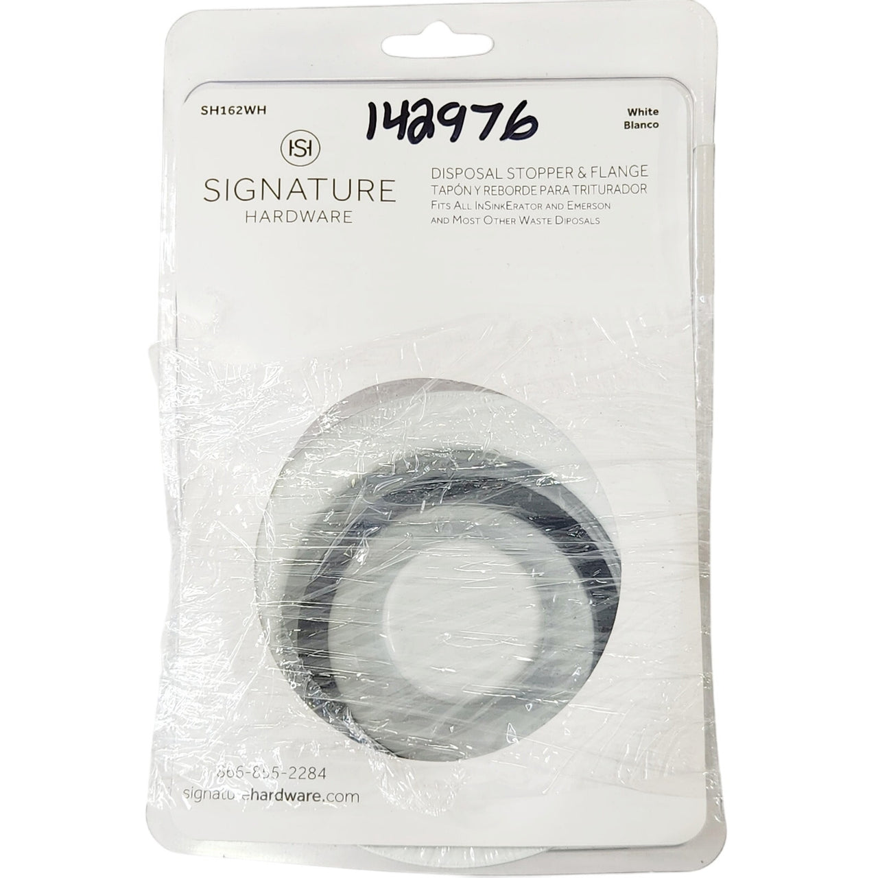 Signature Hardware 406049 Brass Kitchen Garbage Disposal Flange - White