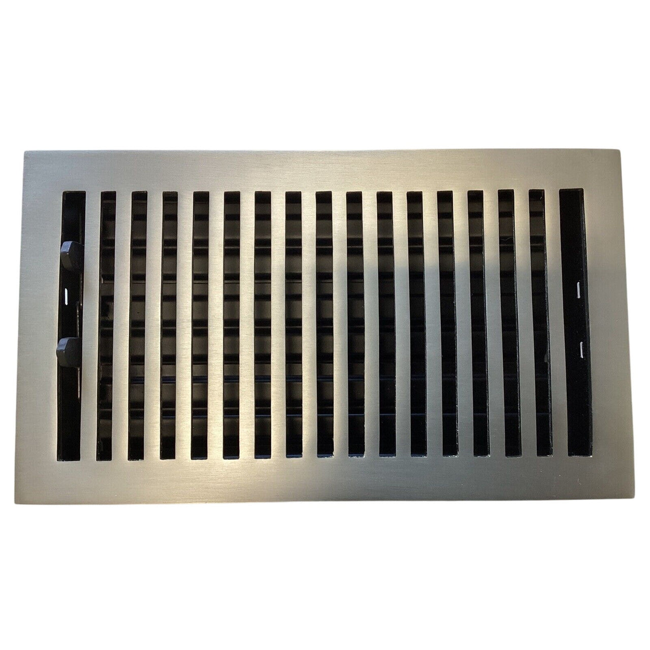 Signature Hardware 485471 6" x 10" Modern Metal Floor Register - Brushed Nickel