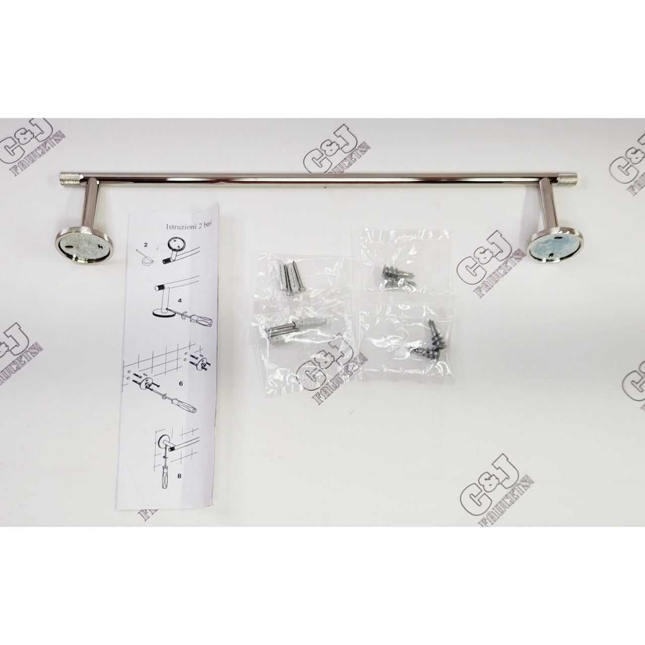 Rohl AM25WTB18PN Amahle 18" Bathroom Wall Mounted Towel Bar - Polished Nickel