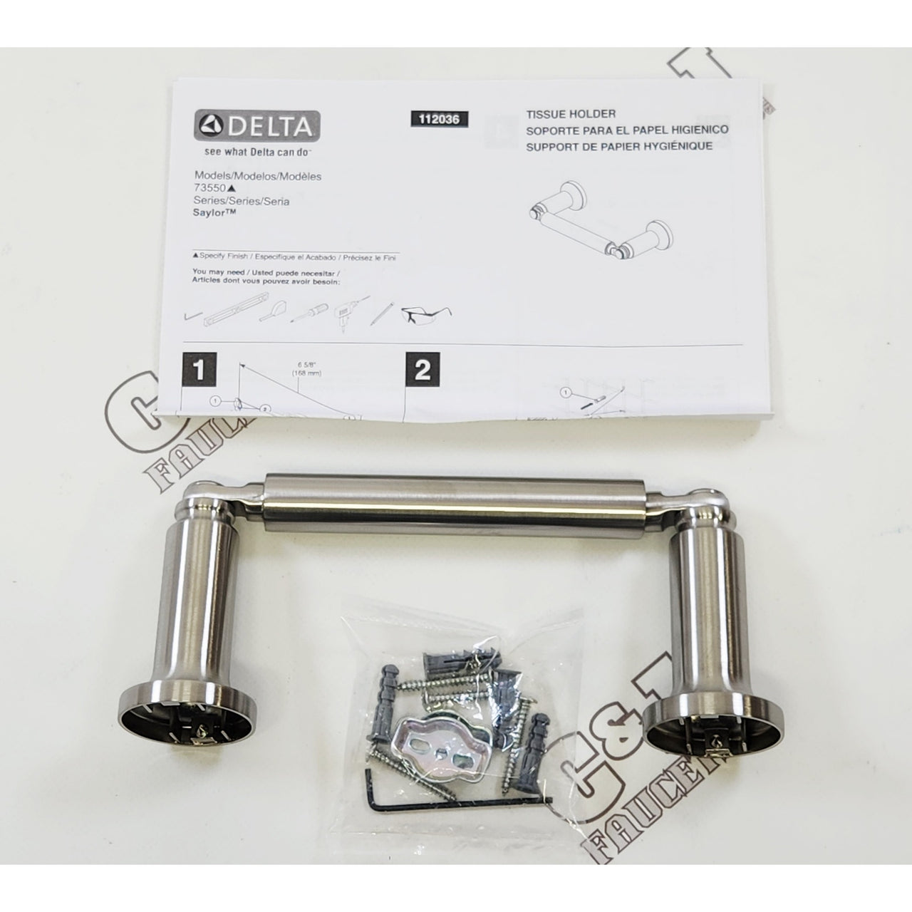 Delta 73550-SS Saylor Wall Mounted Toilet Paper Holder - Stainless Steel