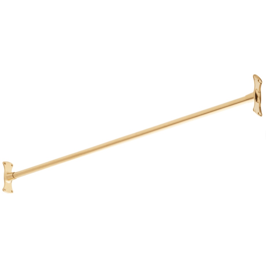 Signature Hardware 466514 48" Straight Brass Shower Rod - Brushed Gold