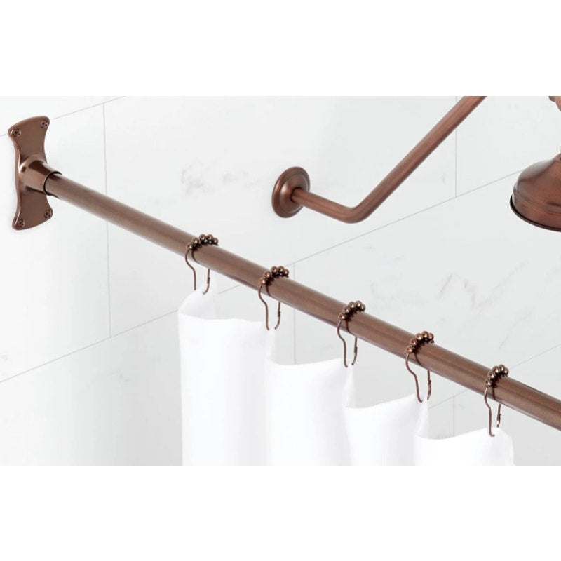 Signature Hardware 466742 60" Straight Brass Shower Rod - Oil Rubbed Bronze
