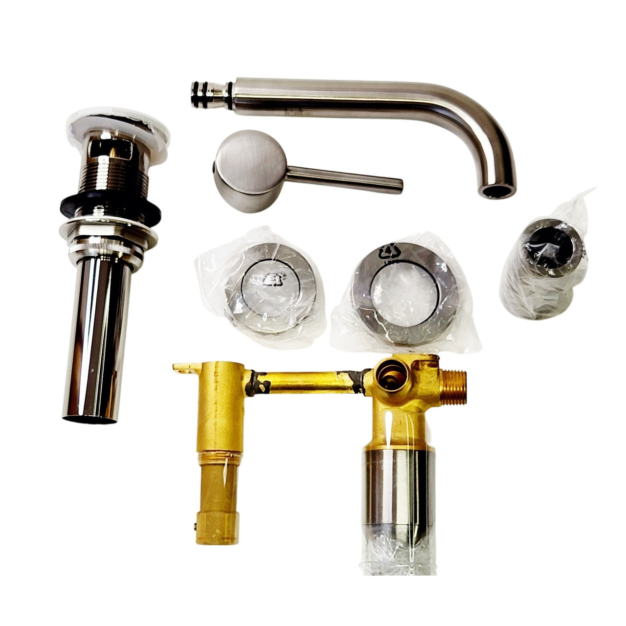 Signature Hardware 483896 Lexia Wall-Mount Bathroom Faucet - Brushed Nickel